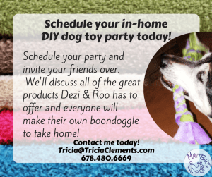 Schedule your in-home DIY Dog toy party today!