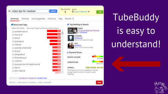 TubeBuddy is easy to understand