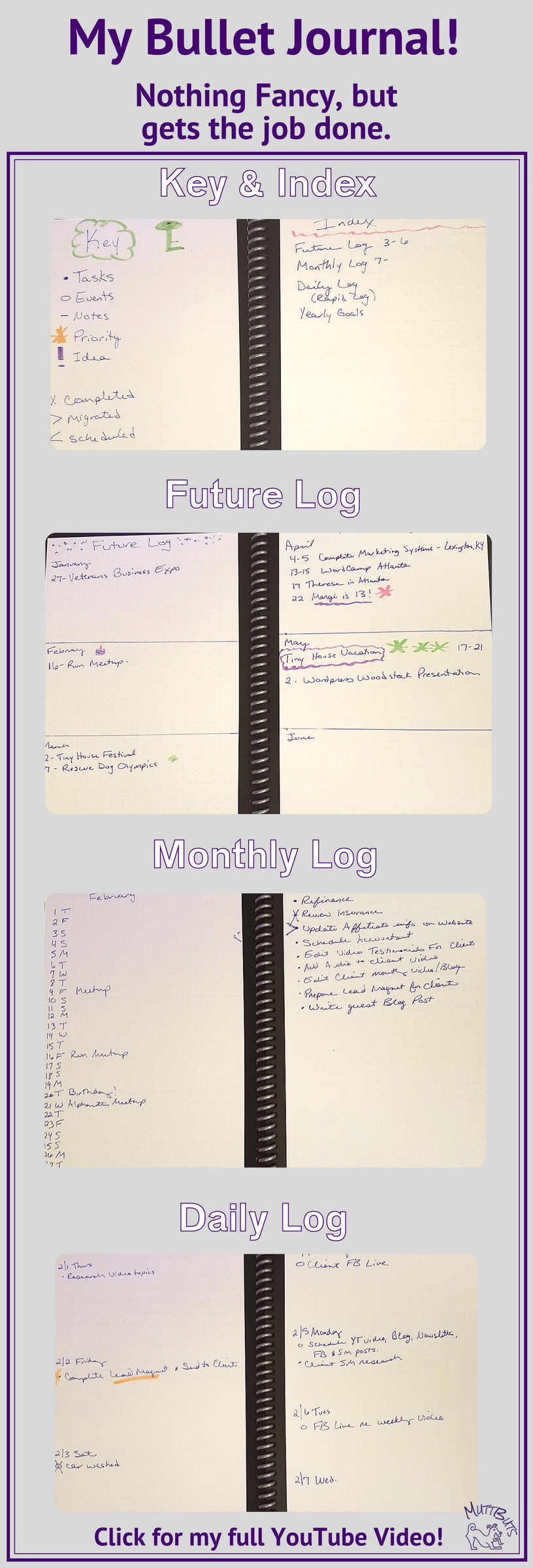 Sample Bullet Journal with Smart Notebook