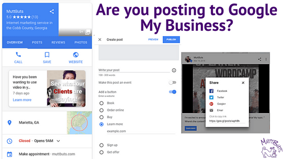 Google My Business Post screenshots