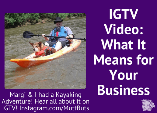 Cute dog and lady kayaking for IGTV Video
