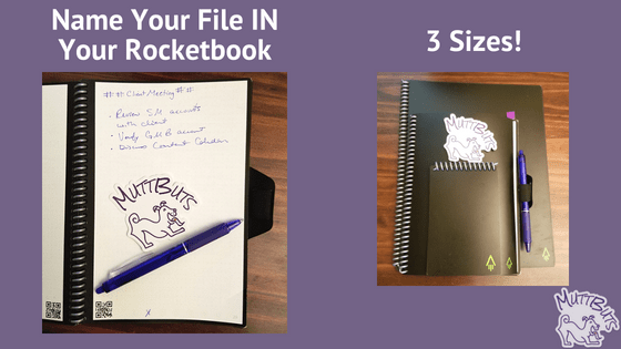 Rocketbook smart notebook titles and sizes